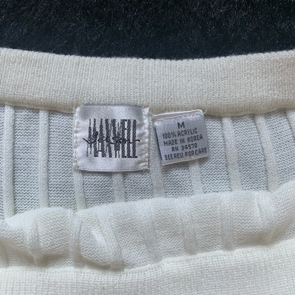 Vintage Jason Maxwell Off-White Acrylic Pencil Skirt Sz M NWOT RN #34570 - Picture 6 of 8